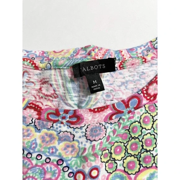 Talbots Womens Retro Paisley Print Cotton T-Shirt Shift Dress Size M Multicolor - Picture 4 of 8